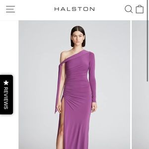 Halston Kamilah Jersey One Shoulder Gown